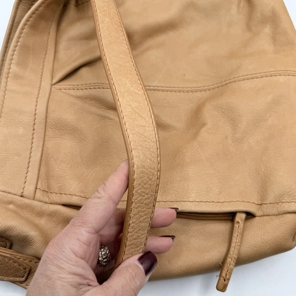 American Leather Co Women's Shoulder Slouchy Hobo Bag Light‎ Brown Cognac